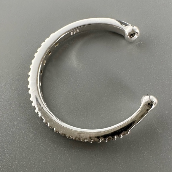 Sterling Silver CZ Pavé Ear Cuff – Sparkling No Piercing Needed Accent - Picture 5 of 10